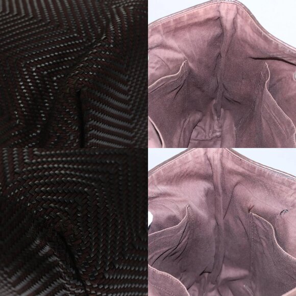 HERMES Kaba Chennai MM Hand Bag Canvas Leather Brown Silver Auth bs21951 - Picture 16 of 16